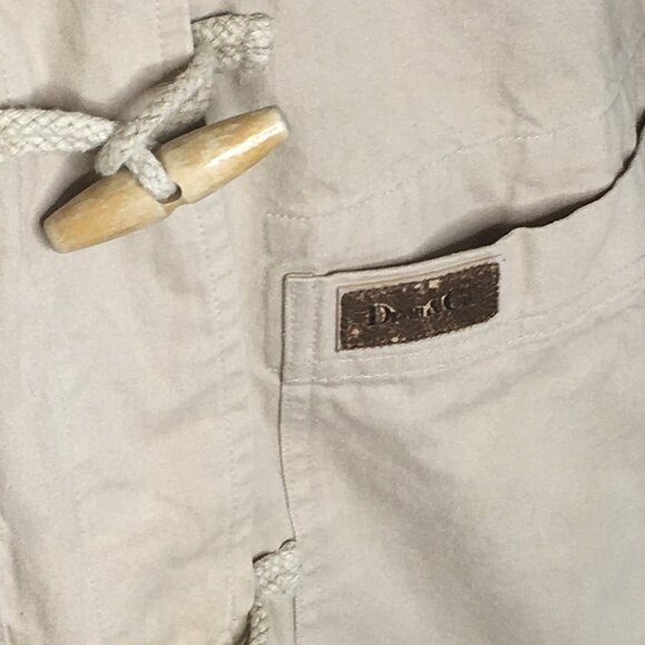 Denim & Co Chore Barn Jacket Medium Beige Hood Toggle Duffle Coat Fleece Lined - Picture 5 of 16